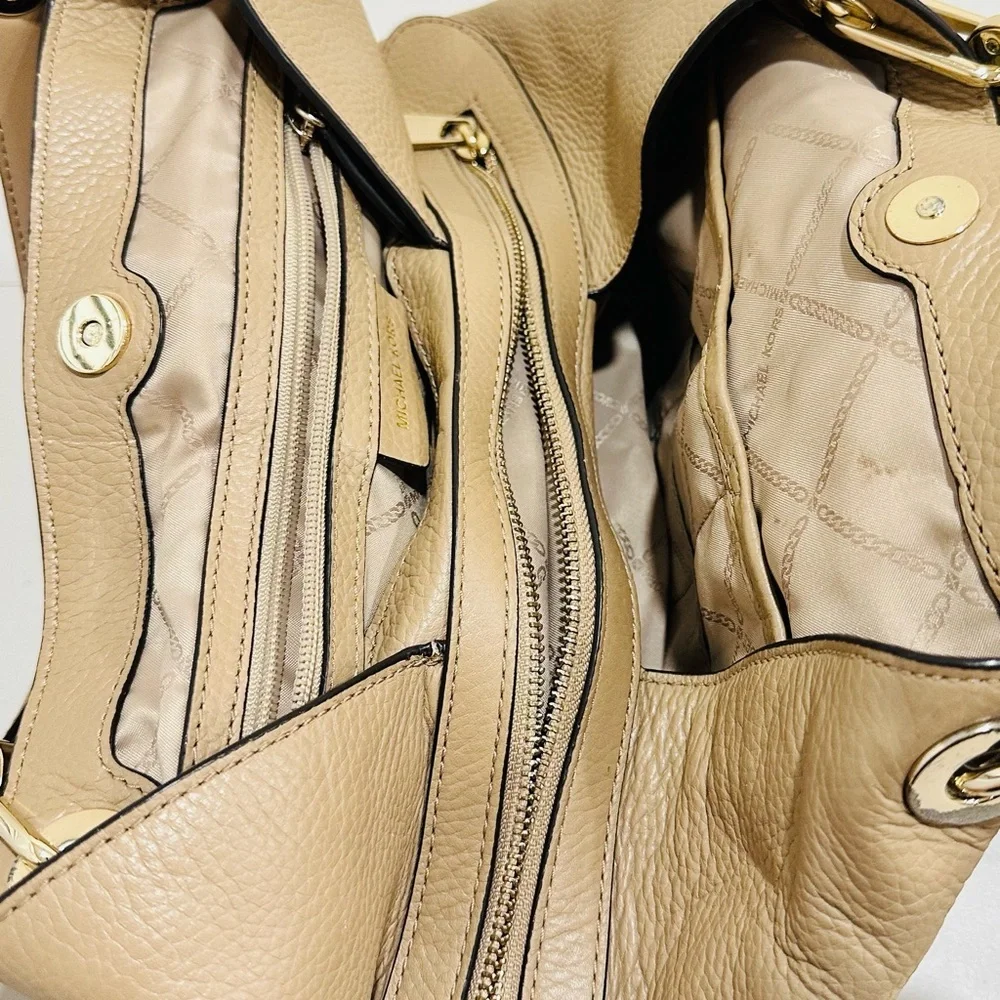 MICHAEL‎ KORS Shoulder Bag Leather 3-Section Gold Chain Leather Straps Purse